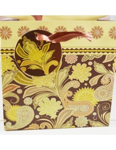 Punga cadou carton cerat maro/bej 16 x 16 cm