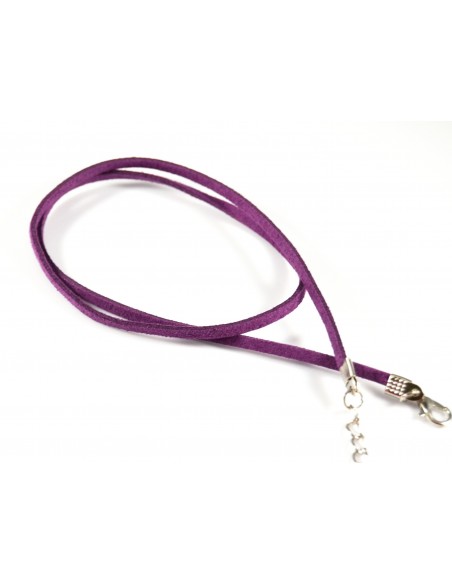 Baza colier faux suede negru cu inchizatoare lobster si lant prelungitor