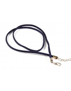 Baza colier faux suede bleumarin cu inchizatoare lobster si lant prelungitor