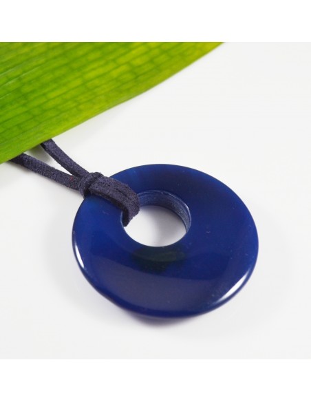 Baza colier faux suede bleumarin cu inchizatoare lobster si lant prelungitor