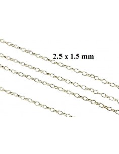 Lantisor zale sudate argintiu inchis 2.5 x 1.5 mm (50 cm)