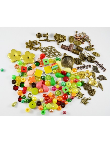 Lot mixt 100 margele si 50 accesorii bronz si cupru 4 - 20 mm