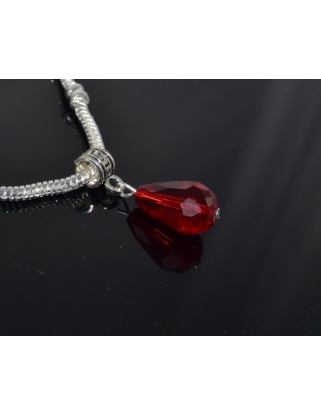 Pandantiv PANDORA cristal rosu Siam 28 mm