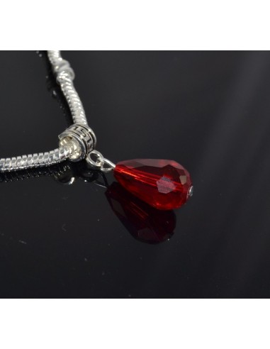 Pandantiv PANDORA cristal rosu Siam 28 mm