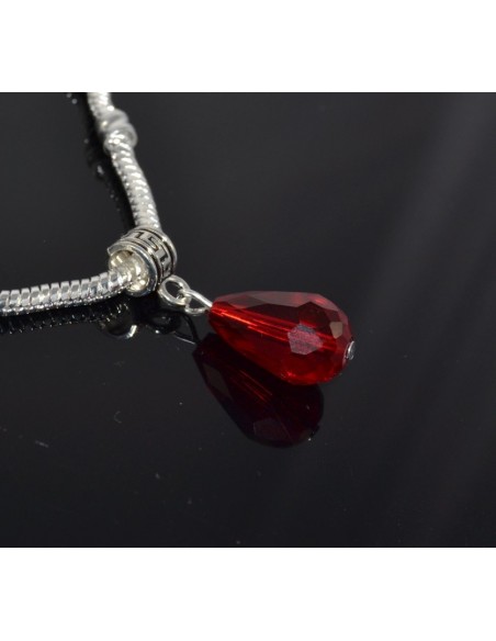 Pandantiv PANDORA cristal rosu Siam 28 mm