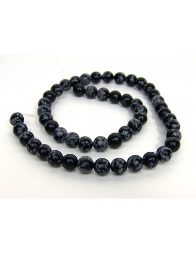 Sfere obsidian snowflake 6 mm