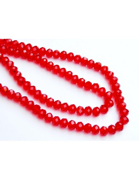 Rondele cristal fatetat Siam 6 x 8 mm