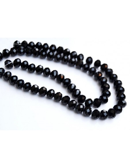 20 Rondele cristal fatetat 6x8mm negru
