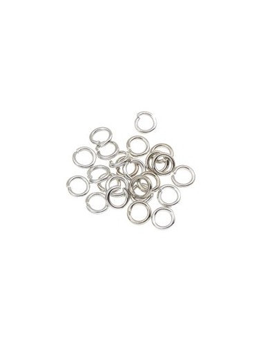30 Zale rotunde deschise 5 mm argintiu inchis