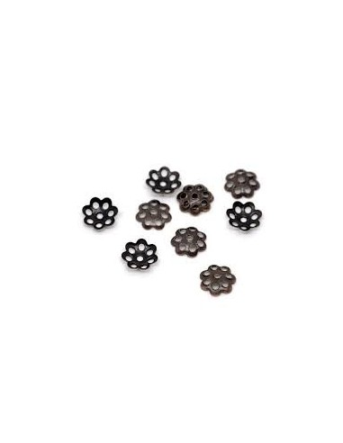 50 Capacele decorative floare cupru antichizat 6 mm