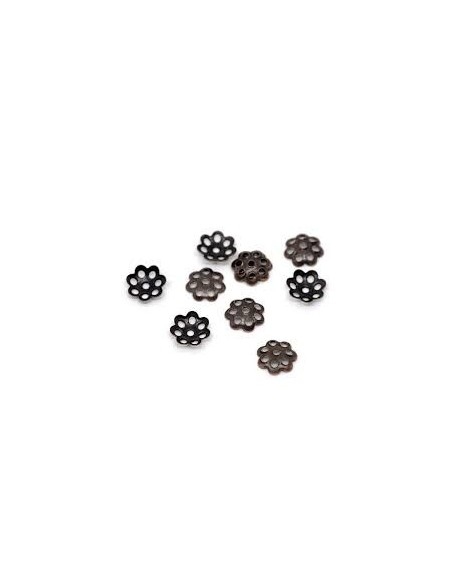 50 Capacele decorative floare cupru antichizat 6 mm