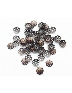 50 Capacele decorative floare cupru antichizat 6 mm 2