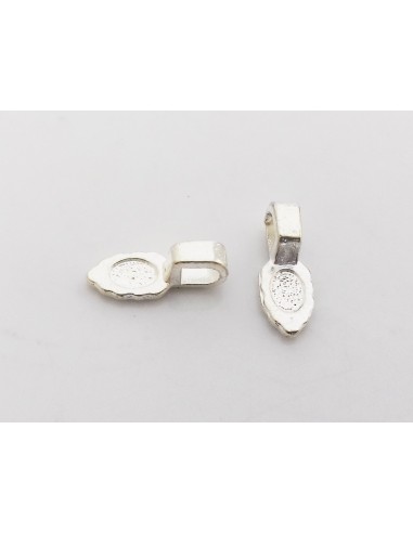 Agatatoare pandantiv argintie cu suport frunza 15 x 5 mm