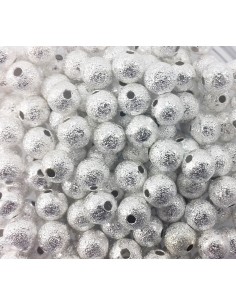 10 Distantiere rotunde Stardust 8 mm placate cu argint