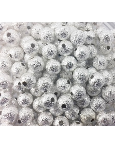 10 Distantiere rotunde Stardust 8 mm placate cu argint