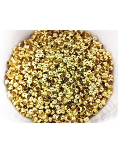 20 Crimpuri rotunde  2.5mm placate cu aur