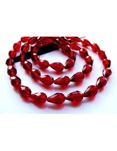Brioleta cristal fatetat rosu Siam 10 x 16 mm