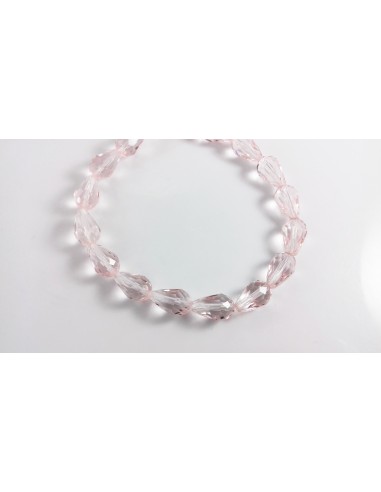 2 Margele cristal fatetat lacrima rose 16 x 10 mm