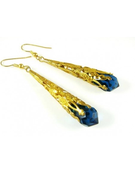 Capacele decorative aurii conice filigran 40 x 8 mm