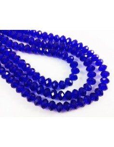 Rondele cristal fatetat 6 x 8 mm - albastru mat