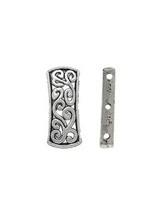 Distantier argintiu antichizat 27 x 12 mm pentru 3 siruri 2