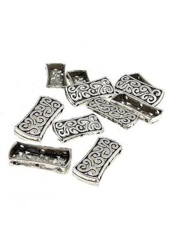 Distantier argintiu antichizat 27 x 12 mm pentru 3 siruri