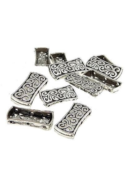 Distantier argintiu antichizat 27 x 12 mm pentru 3 siruri