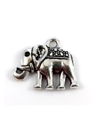 Charm argintiu antichizat elefant 17 x 14 mm
