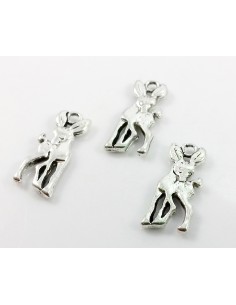 Charm argintiu antichizat caprioara 18 x 9 mm 2