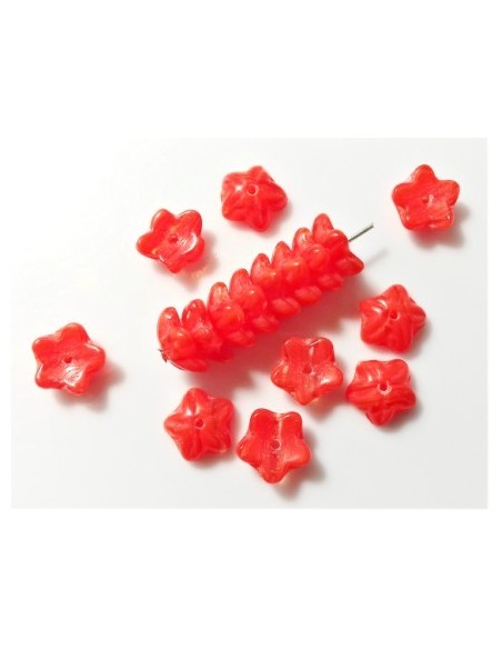 4 Margele sticla Cehia floare Orange 11 mm