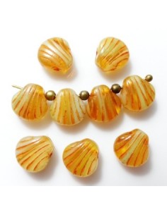 4 Margele sticla presata Cehia scoica maro 9 mm 2