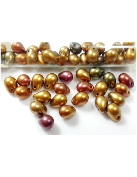 10 Margele sticla Cehia drop (picatura) 5 x 7 mm Mix