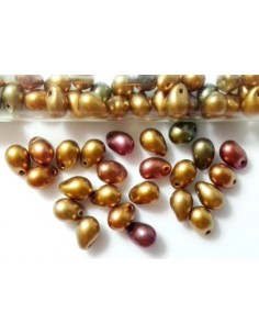 10 Margele sticla Cehia drop (picatura) 5 x 7 mm Mix 2