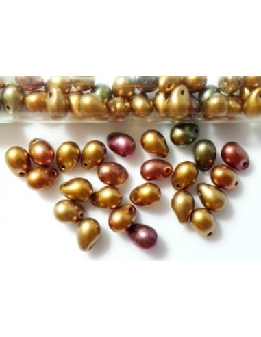 10 Margele sticla Cehia drop (picatura) 5 x 7 mm Mix