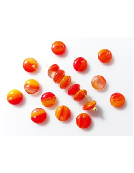 10 Margele sticla Cehia disc 6 mm - Orange