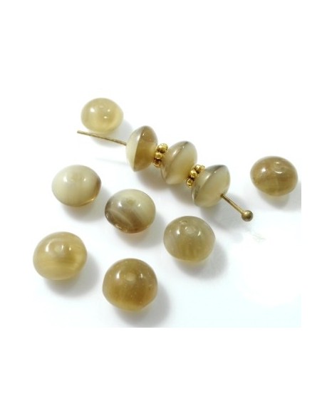 10 Rondele sticla presata Cehia 4 x 7 mm - Rosu/Galben