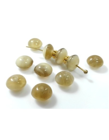 10 Rondele sticla presata Cehia 4 x 7 mm - Rosu/Galben