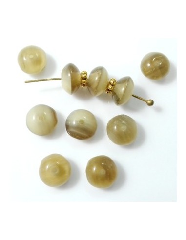 10 Rondele sticla presata Cehia 4 x 7 mm - Rosu/Galben