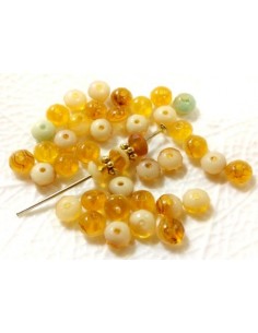 10 Rondele sticlă Fire Polish - Cehia 4 x 5 mm - Aqua 