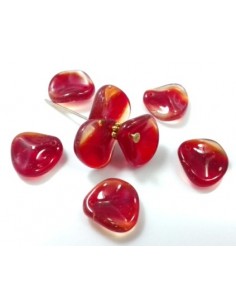 Margele sticla presata Cehia petale 14 x 13 mm - Combined Blue