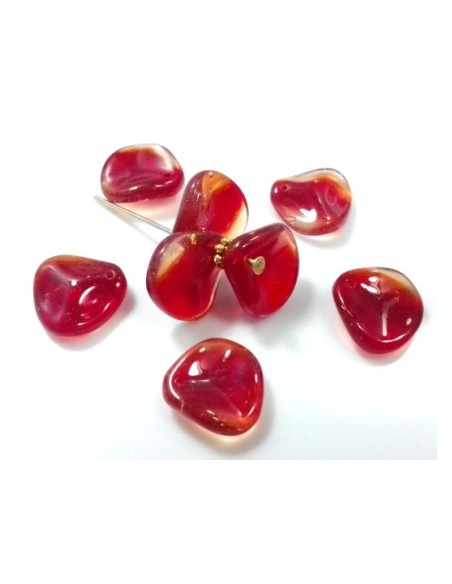 Margele sticla presata Cehia petale 14 x 13 mm - Combined Blue