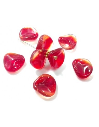 Margele sticla presata Cehia petale 14 x 13 mm - Combined Blue