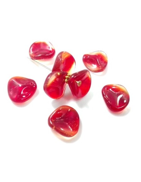 Margele sticla presata Cehia petale 14 x 13 mm - Combined Blue