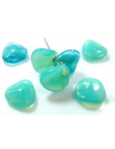 Margele sticla presata Cehia petale 14 x 13 mm - Combined Aqua