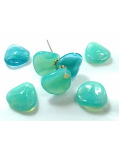 Margele sticla presata Cehia petale 14 x 13 mm - Combined Aqua 2