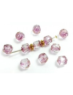 Margele sticla Fire Polish Cehia "Bols" 6 mm - Lt. Violet Bronze