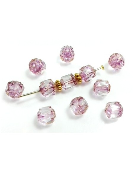 Margele sticla Fire Polish Cehia "Bols" 6 mm - Lt. Violet Bronze