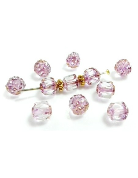 Margele sticla Fire Polish Cehia "Bols" 6 mm - Lt. Violet Bronze