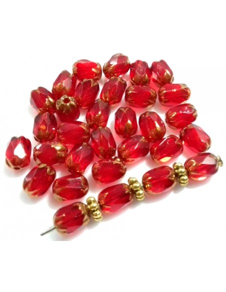 Margele fire polish Cehia 6 x 4 mm Farmers - Siam Bronze