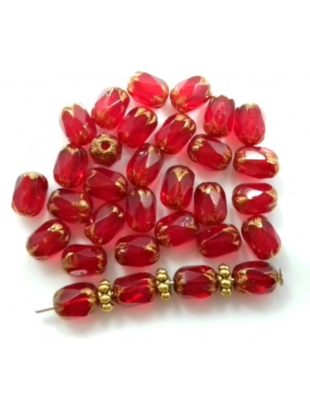 Margele fire polish Cehia 6 x 4 mm Farmers - Siam Bronze